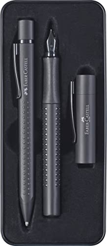 FABER-CASTELL 201626 - Geschenkset Grip Edition, All Black, mit Füller und Kugelschreiber XB im Metalletui im Sale